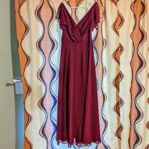David's Bridal flutter sleeve dress 12
